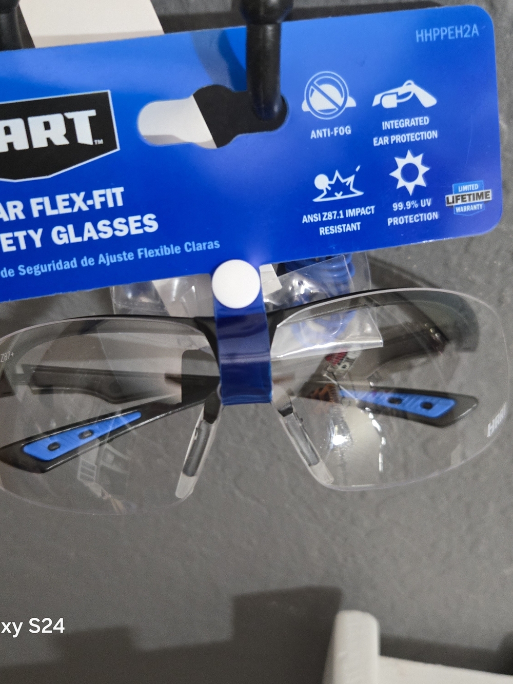 Blue/Black Flex-Fit Safety Glasses — Clear Lens